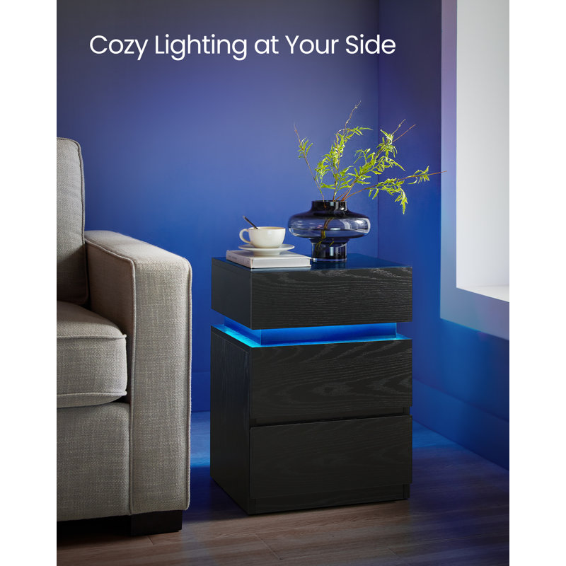 Wrought Studio™ Nightstands with LED Lights, Adjustable Wrought Studio™ Nightstands with LED Lights, Adjustable
